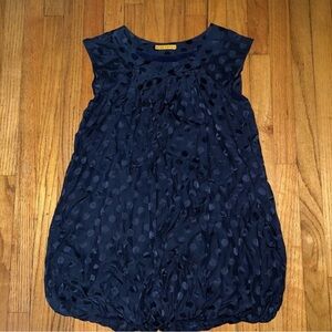 003 Alice + Olivia navy polka dot silk bubble dress